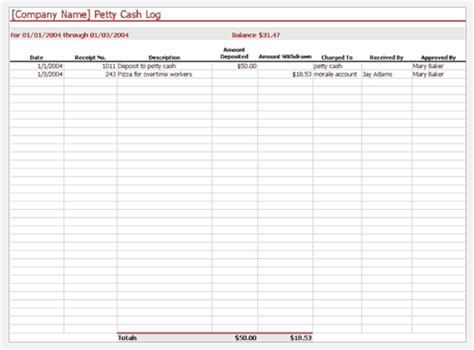 Petty Cash Statement Excel ~ Excel Templates
