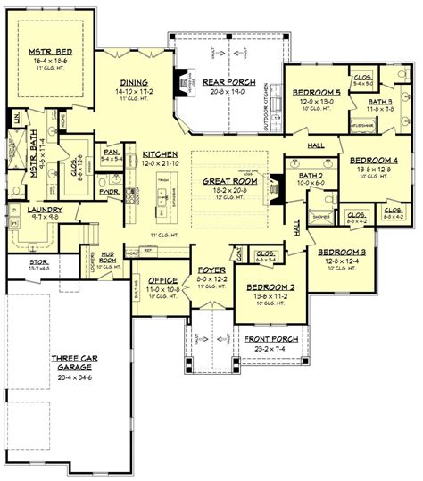 House Plan 041 00183 Craftsman Plan 3311 Square Feet 5 Bedrooms 3