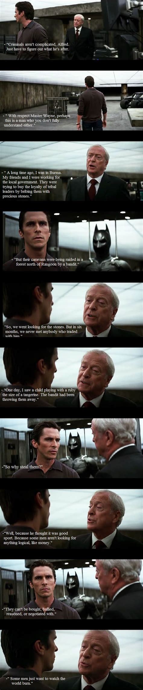 A great memorable quote from the batman: Alfred in The Dark Night… | Movie quotes funny, Movie quotes, Best funny pictures