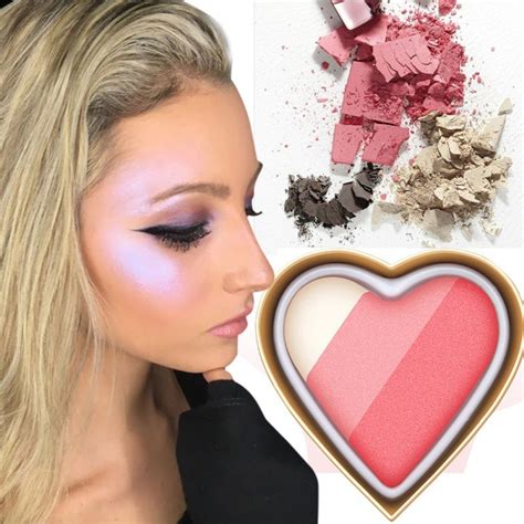 4colors Blush Women Face Makeup Palette Highlight Heart Shaped Blush