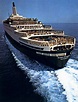 Heroic study of the iconic Queen Elizabeth 2 at sun-drenched speed, her ...
