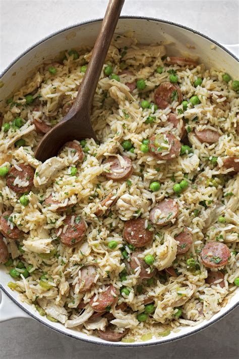Bring it all together with toasted bread and fresh oregano. Chicken, Sausage and Rice Skillet - Life Made Simple