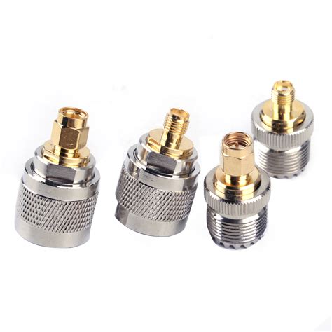 4 Set Uhf Pl259 So239 To Sma Male Female Rf Coaxial Connector Converter Adapter Ebay