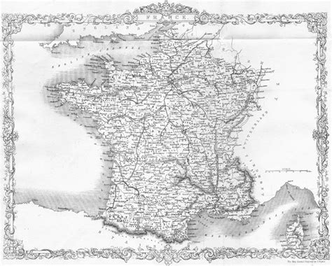 France Rapkin Wright 1860 Old Antique Vintage Map Plan Chart