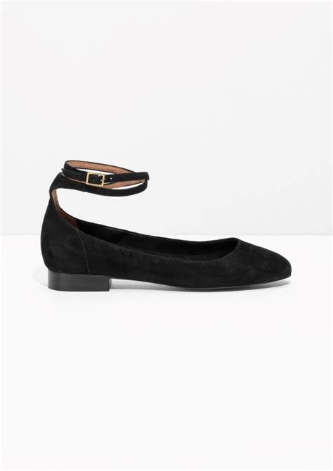 And Other Stories Image 1 Of Suede Ballet Flats In Black Suede Ballet