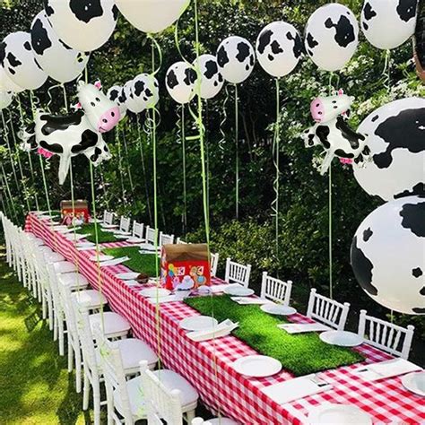 130 Pcs Farm Animal Birthday Party Balloon Cow Party Balloon Arch With