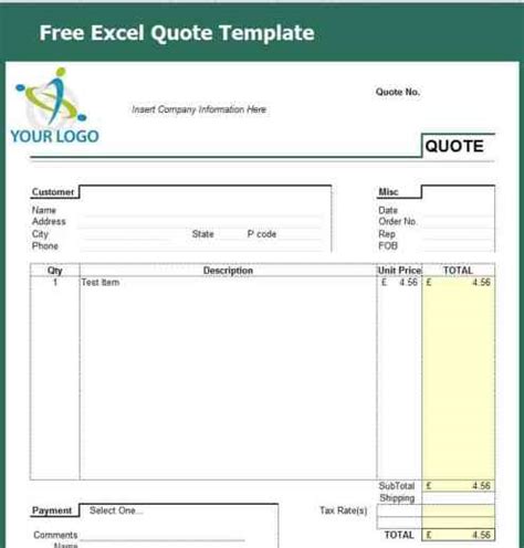 7 Quotation Templates Excel Pdf Formats