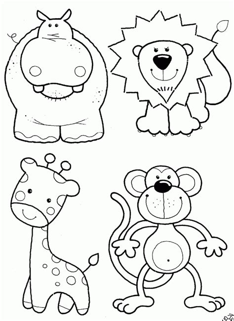 Coloring pictures of cute zoo animals: Jungle Animals Coloring Pages Free - Coloring Home