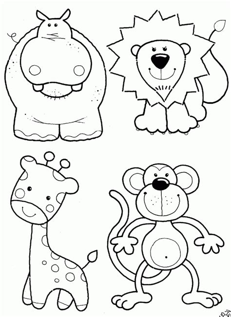 Calm species from a farm, like horse, donkey, dog, goat, cow, and pigs. Jungle Animals Coloring Pages Free - Coloring Home
