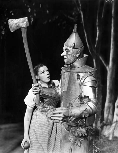 Wizard Of Oz Girl Dorothy Meeting The Tin Man Black And White Photo