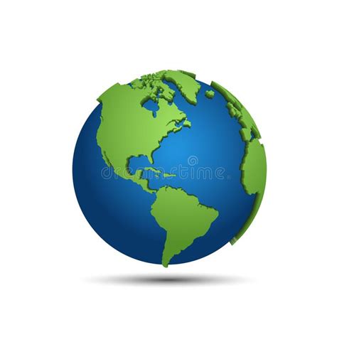 3d Earth Map Globe Earth Map In Circle Isolated On White Background