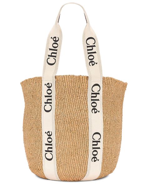 Chloe Woody Basket Bag In White Fwrd