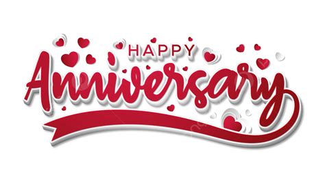 Happy Anniversary Typography With Love Hearts Vector Happy Anniversary