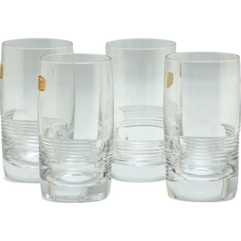 Set Of 4 Highball Glasses With Rings Gino S Awards Inc