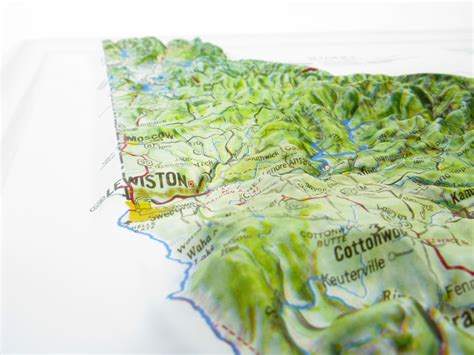 Idaho Natural Color Relief Ncr Series Raised Relief 3d Map