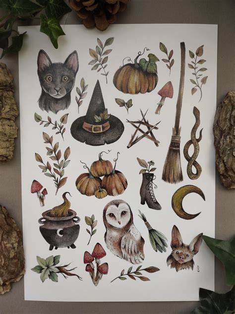 Witchy things A5 Print | Etsy