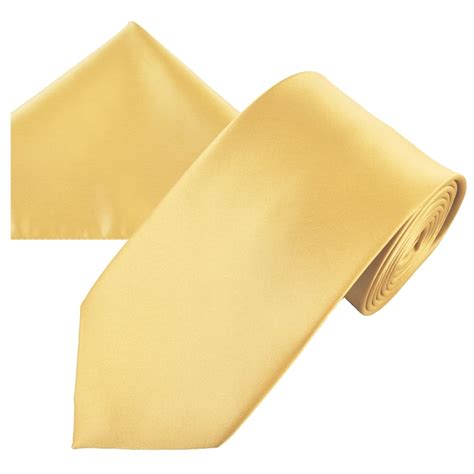 Plain Gold Men S Satin Tie Pocket Square Handkerchief Set From Ties