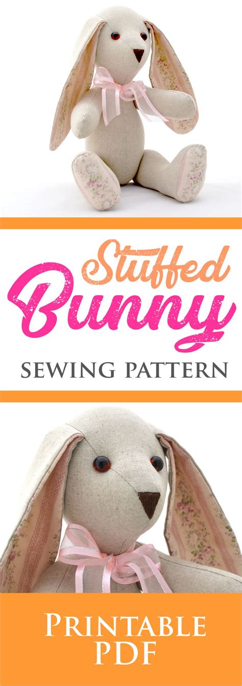 Kids will have fun making their very own easter bunny craft with this free printable, bunny ears template. Floppy eared bunny sewing pattern - stuffed animal pattern ...