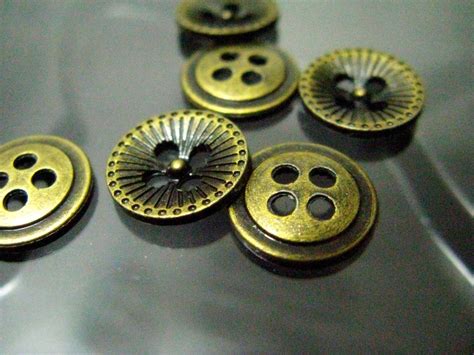 Metal Buttons Dandelion Metal Buttons Antique Brass Color 4 Holes
