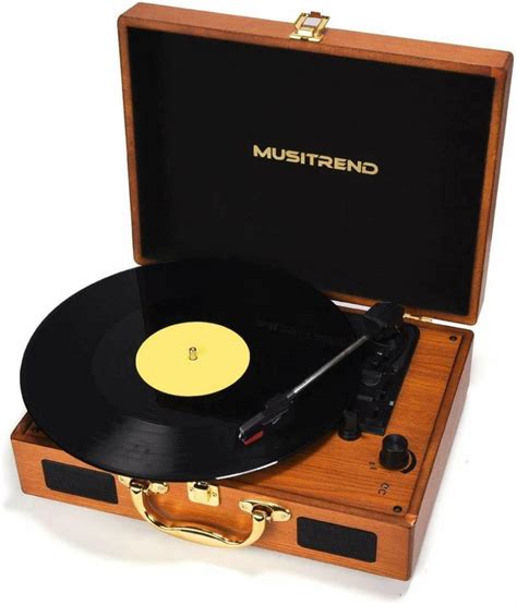 Musitrend Record Player Vinyl Turntable 3 Speed Vintage Record Players