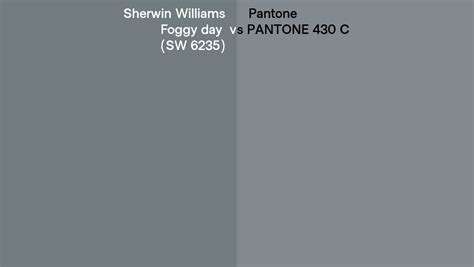 Sherwin Williams Foggy Day Sw 6235 Vs Pantone 430 C Side By Side