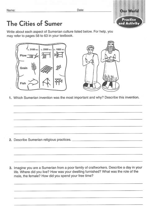 Ancient Civilizations For Kids Worksheets
