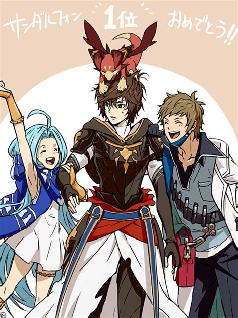 Gran Lyria Vyrn Sandalphon And Doctor Granblue Fantasy Drawn By