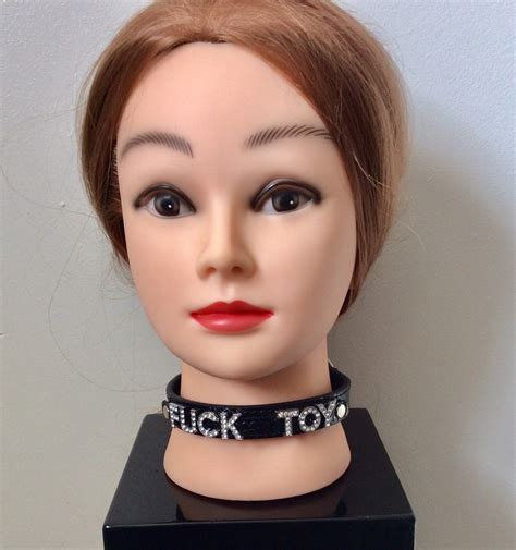 Black Bondage Choker F Slut Cum Slut F Toy F Doll Whore Etsy Uk