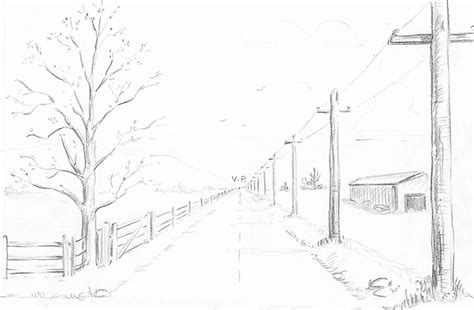 How to draw an easy landscape. How to Draw Spring Landscape Scene in One Point ...