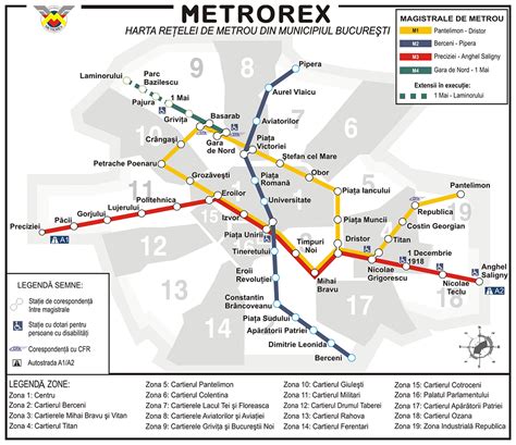 Mappa Di Metropolitana Di Bucarest Romania