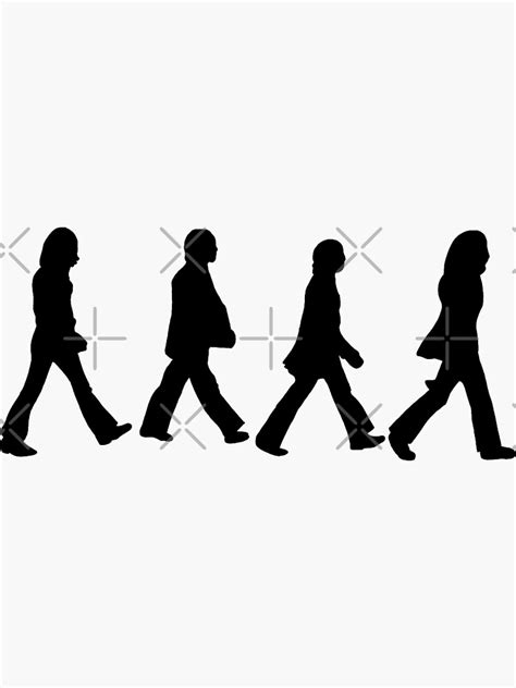 The Beatles Abbey Road Black Outline Sticker For Sale By