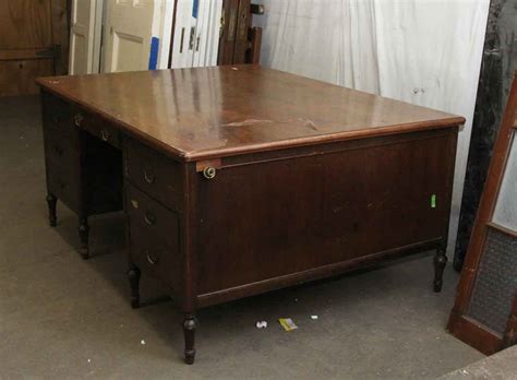 Salvaged Large Double Sided Office Desk Olde Good Things