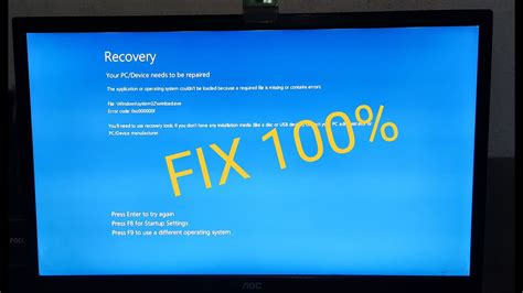 Your Pcdevice Need To Be Repaired Bcd Error Code 0xc000000f Windows