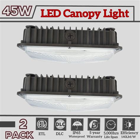 Led Gas Station Canopy Light 45w2 Pack Parking Lot Street Garage Area