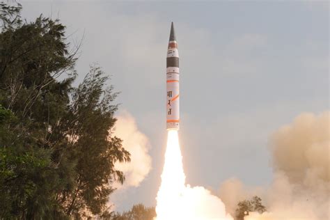 Indias Nuclear Capable Agni 5 Ballistic Missile Aces Test Launch Space