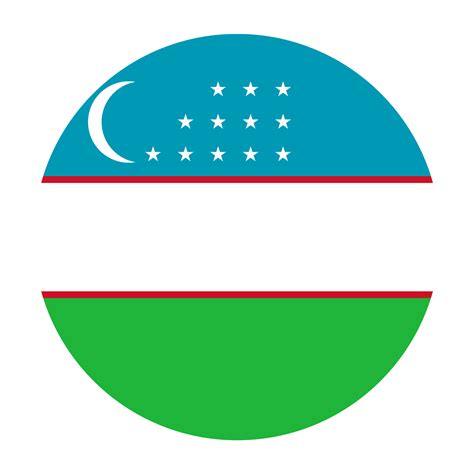 icono de bandera redondeada plana de uzbekistán con fondo transparente