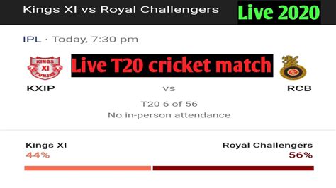 Kings Xi Punjab Vs Royal Challengers Bangalore T20 Ipl Cricket Match