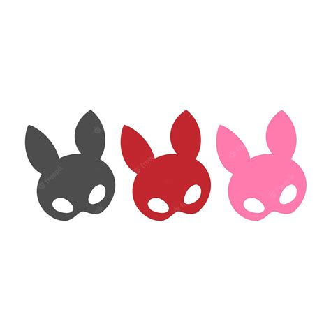 premium vector sexy bunny face mask in 3 different colors