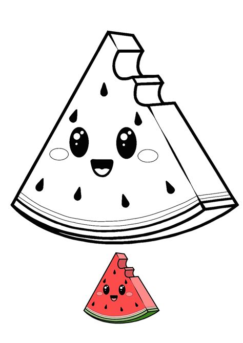 ️cute watermelon coloring pages free download