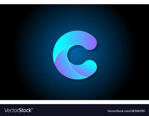 Blue Gradient Logo C Alphabet Letter Design Icon Vector Image