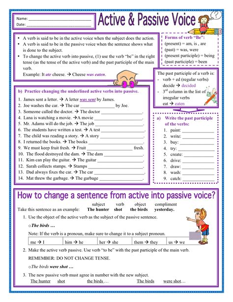 Active And Passive Voice Activity And Excercises Worksheets My XXX