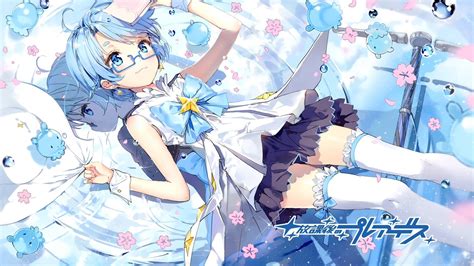 Anime Girls Houkago No Pleiades Aoi Blue Hair Glasses Wallpaper Anime Wallpaper Better
