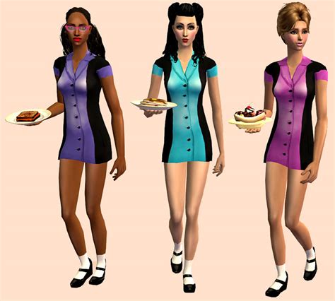 Mod The Sims Retro Diner Waitress Outfit