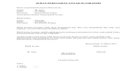 Surat Perjanjian Antar Suami Istri