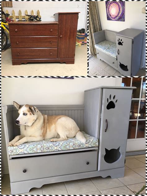 Dresser Converted To Dog Bed Cute Dog Beds Diy Dog Bed Pet Beds