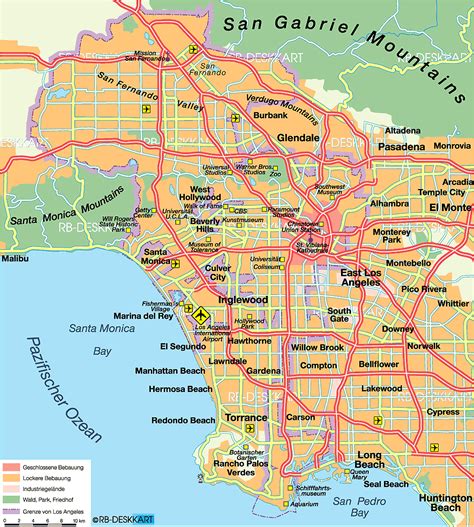 Karte Von Los Angeles Stadt In Usa Welt Atlasde