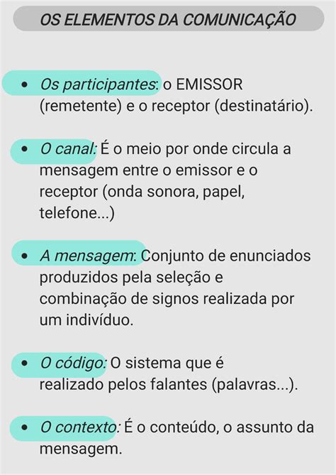 Os Elementos Da Comunicação Português