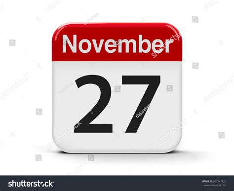 Calendar Web Button The Twenty Seventh Of November Three Dimensional