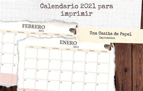 Calendario 2021 Para Imprimir Gratis Una Casita De Papel Reverasite