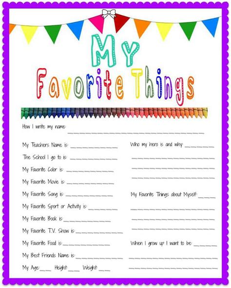 My Favorite Things List Template Awesome Design Layout Templates
